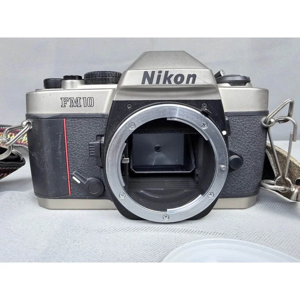 Nikon FM10 35mm Film SLR Camera Body Champagne Gold Made in Japan with Strap